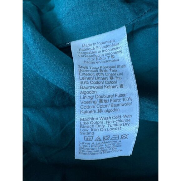 NWT J.Crew Linen Blend Fern Canyon Squareneck Wide Strap Tank Top Women Size L - Picture 7 of 8